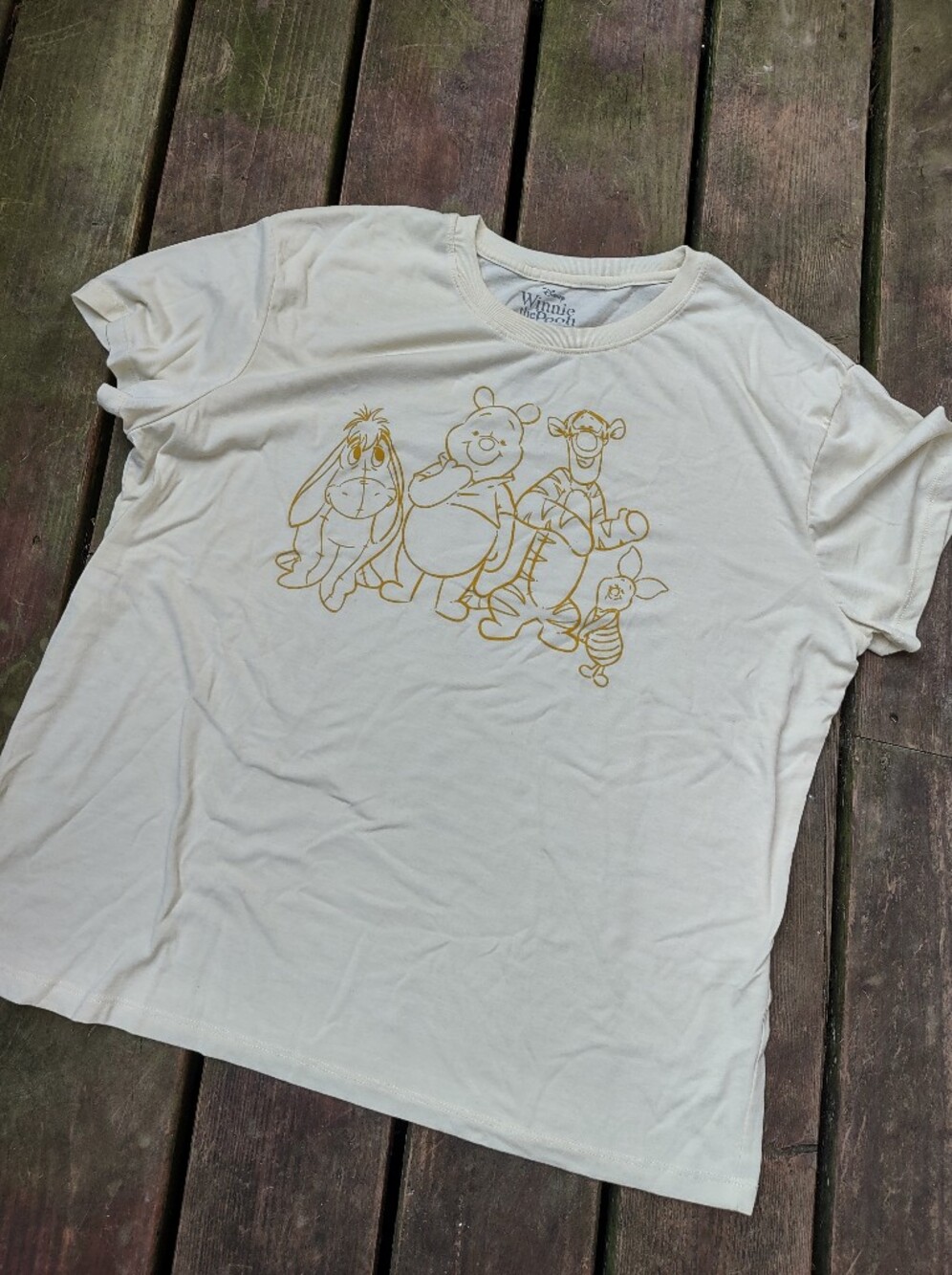 Disney Winnie the Pooh Tee - Light Yellow with Darker Yellow Print Women's XXL